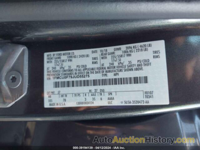 FORD ESCAPE S, 1FMCU0F79JUD55275