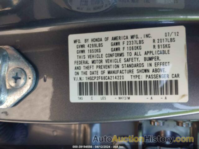 HONDA ACCORD SDN SE, 1HGCP2F68CA214220