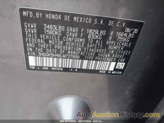 HONDA FIT LX, 3HGGK5H46LM727899