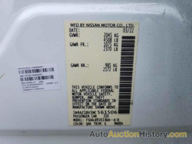 NISSAN LEAF S, 1N4AZ1BV1NC561506