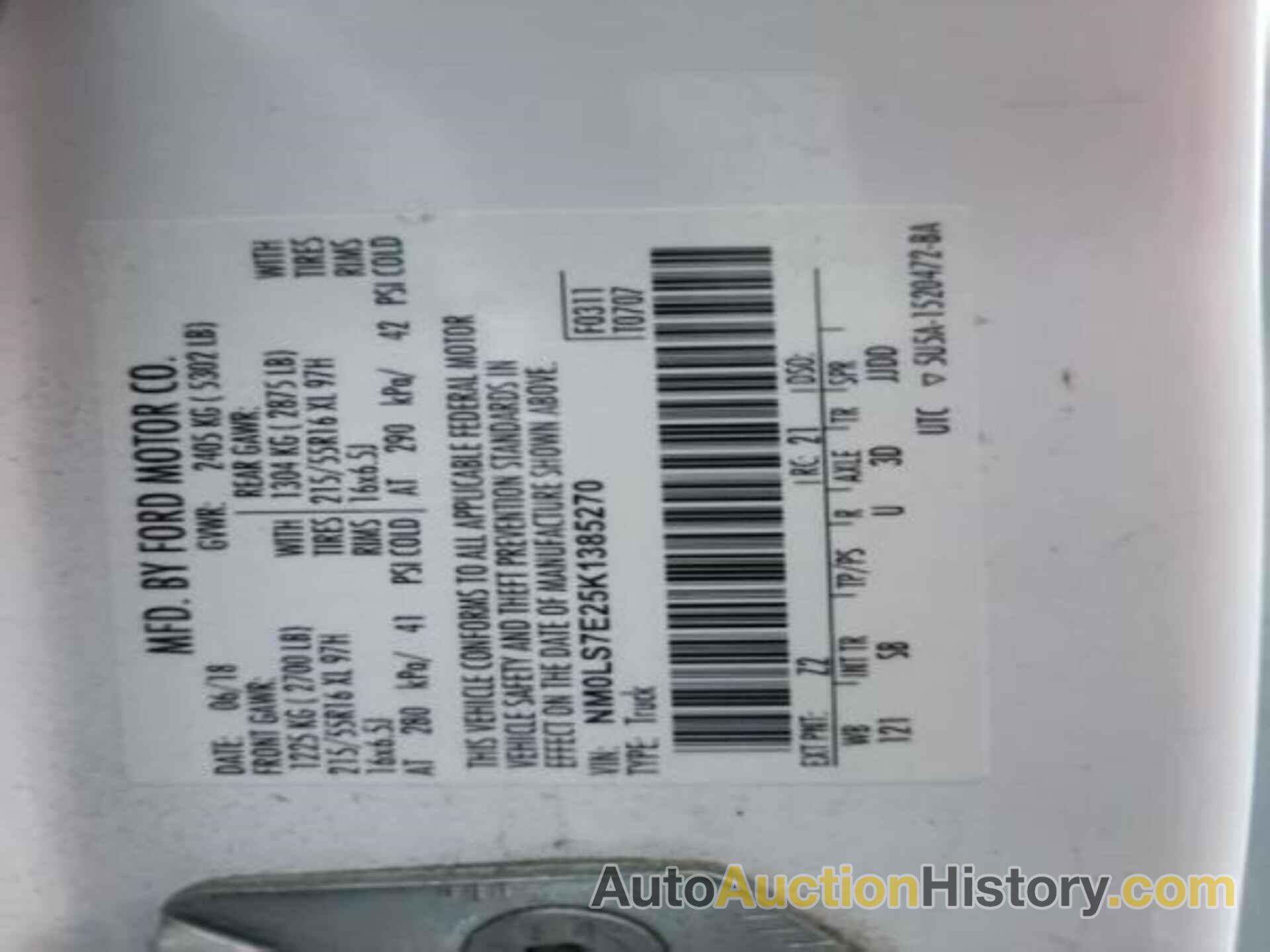 FORD TRANSIT CONNECT XL, NM0LS7E25K1385270