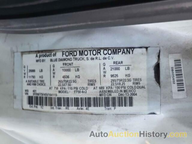 FORD F-750 XL/XLT, 3FRNF75F45V164119