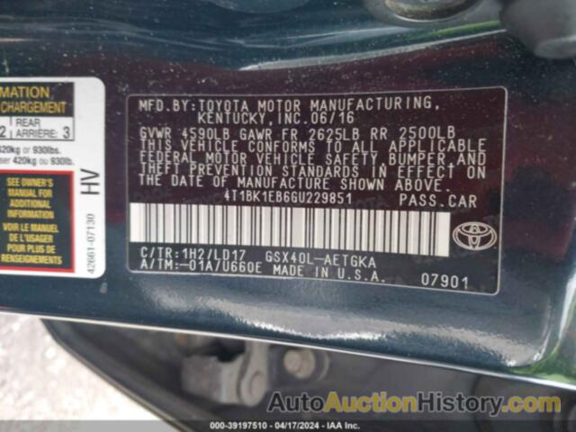 TOYOTA AVALON XLE, 4T1BK1EB6GU229851