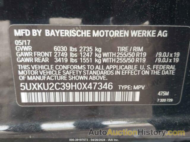 BMW X6 XDRIVE35I, 5UXKU2C39H0X47346