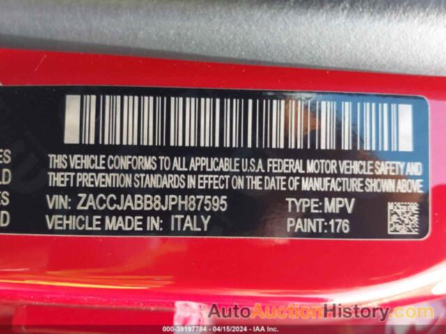 JEEP RENEGADE LATITUDE FWD, ZACCJABB8JPH87595