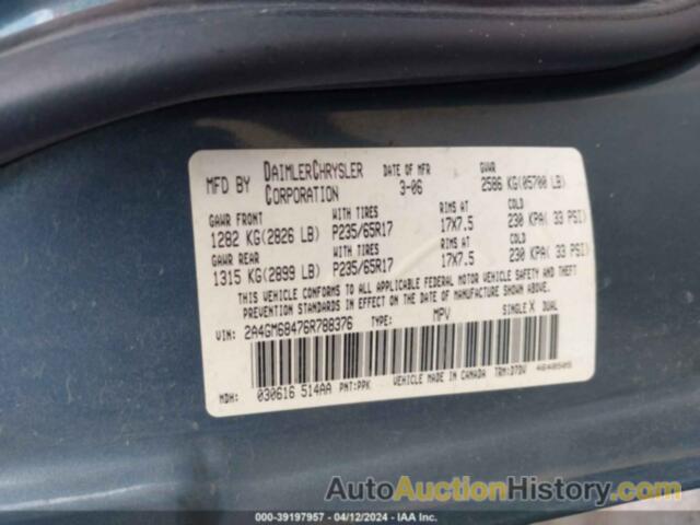 CHRYSLER PACIFICA TOURING, 2A4GM68476R788376