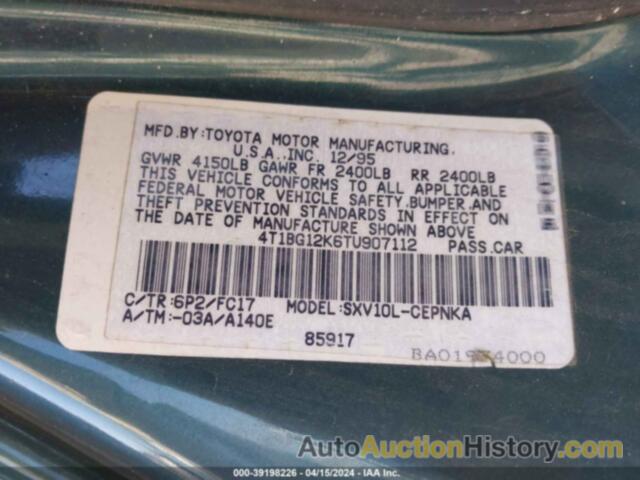 TOYOTA CAMRY DX/LE/XLE, 4T1BG12K6TU907112