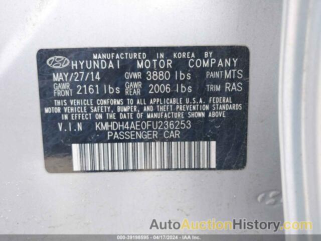 HYUNDAI ELANTRA SE, KMHDH4AE0FU236253