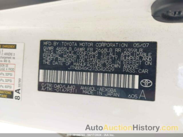 TOYOTA CAMRY HYBRID, JTNBB46K273042029