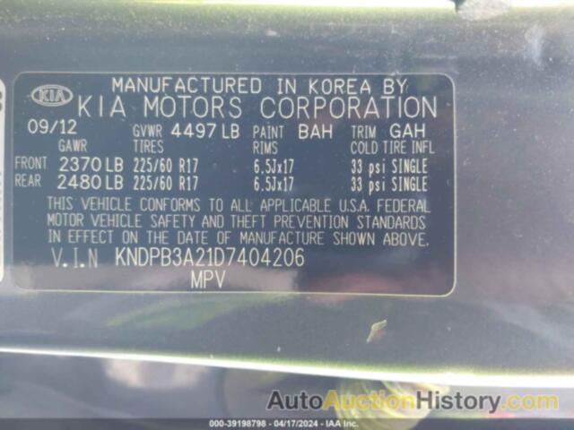 KIA SPORTAGE LX, KNDPB3A21D7404206