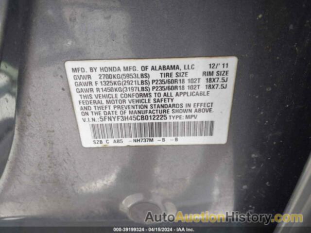 HONDA PILOT EX, 5FNYF3H45CB012225