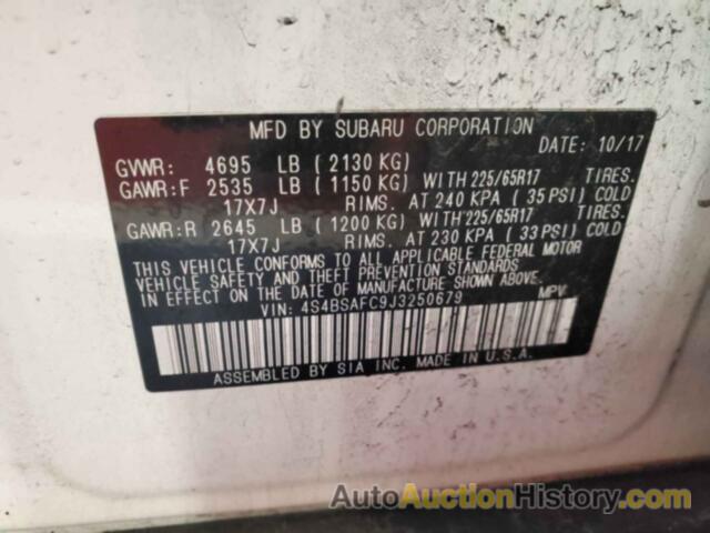 SUBARU OUTBACK 2.5I PREMIUM, 4S4BSAFC9J3250679