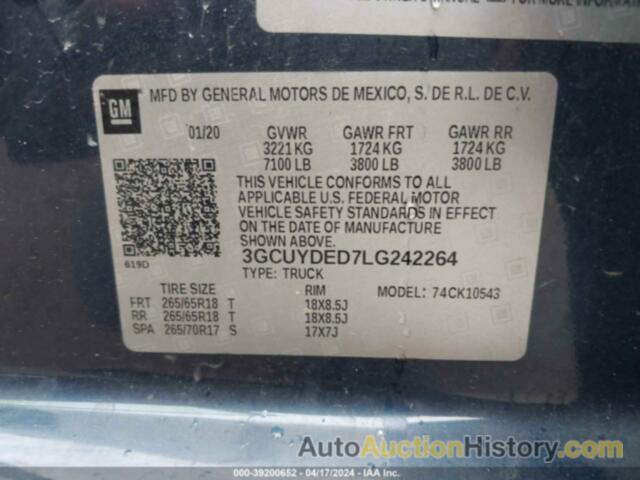 CHEVROLET SILVERADO 1500 4WD  SHORT BED LT, 3GCUYDED7LG242264