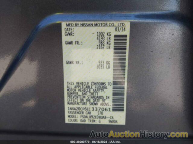 NISSAN LEAF S, 1N4AZ0CP6EC337061