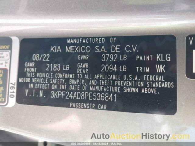 KIA FORTE LXS, 3KPF24AD8PE536841