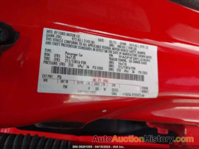 FORD FOCUS SE, 1FADP3F28FL234293