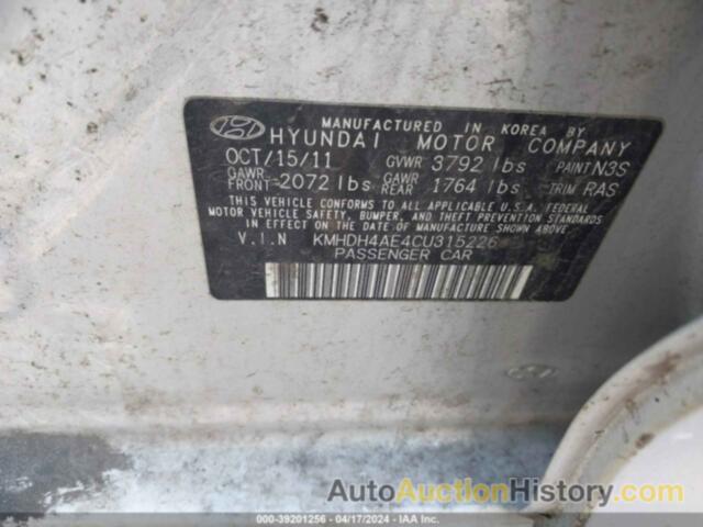 HYUNDAI ELANTRA GLS (ULSAN PLANT), KMHDH4AE4CU315226