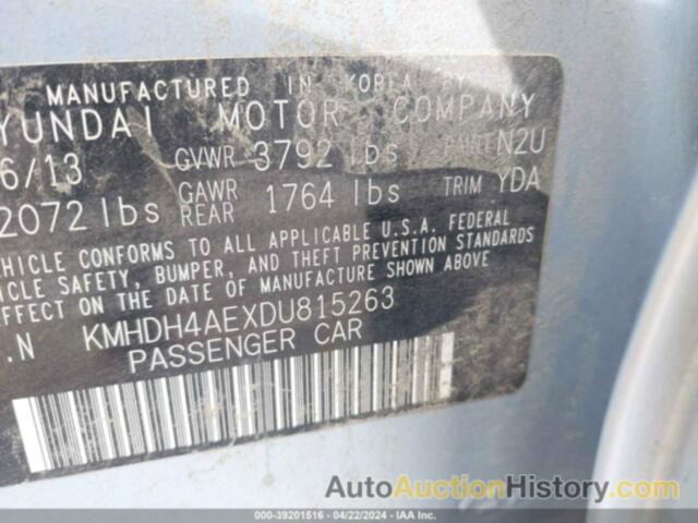 HYUNDAI ELANTRA GLS, KMHDH4AEXDU815263