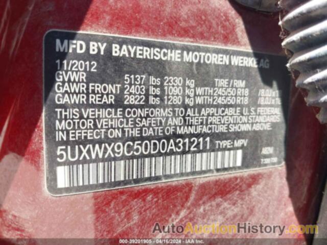 BMW X3 XDRIVE28I, 5UXWX9C50D0A31211