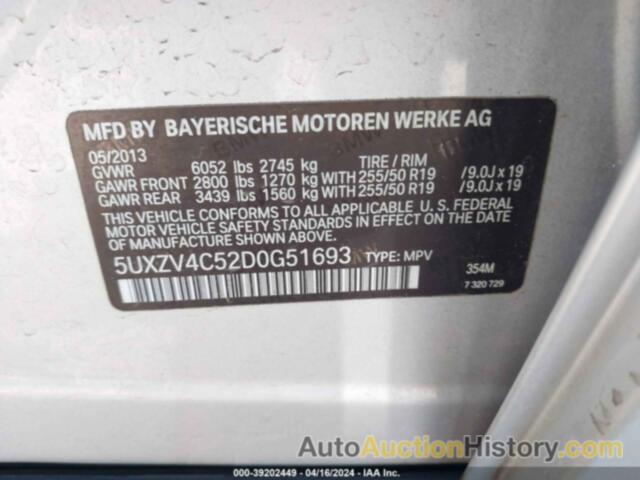 BMW X5 XDRIVE35I, 5UXZV4C52D0G51693
