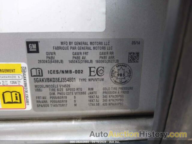 BUICK ENCLAVE LEATHER, 5GAKVBKD3EJ354801