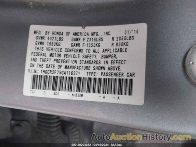 HONDA ACCORD EX, 1HGCR2F75GA116271