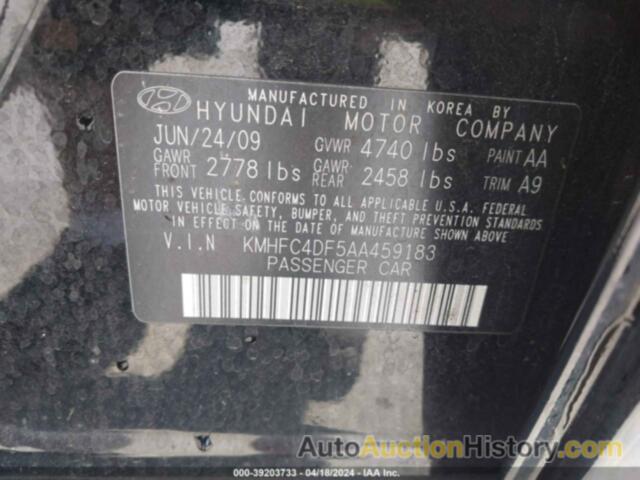 HYUNDAI AZERA LIMITED, KMHFC4DF5AA459183