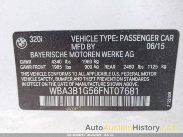 BMW 320I, WBA3B1G56FNT07681