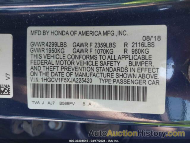 HONDA ACCORD EXL, 1HGCV1F5XJA225420