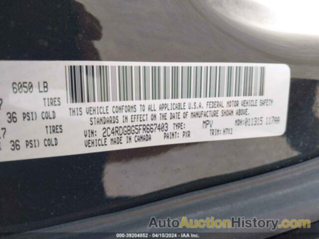 DODGE GRAND CARAVAN AMERICAN VALUE PKG, 2C4RDGBG5FR667403