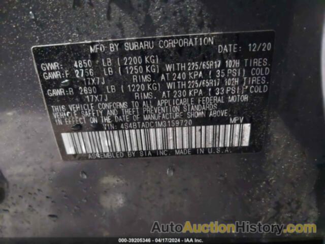 SUBARU OUTBACK PREMIUM, 4S4BTADC1M3159720