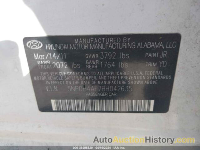 HYUNDAI ELANTRA GLS, 5NPDH4AE7BH042635