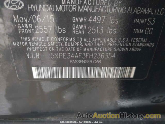 HYUNDAI SONATA SPORT/LIMITED, 5NPE34AF3FH236354