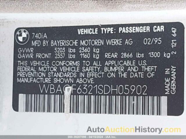 BMW 740 I AUTOMATIC, WBAGF6321SDH05902