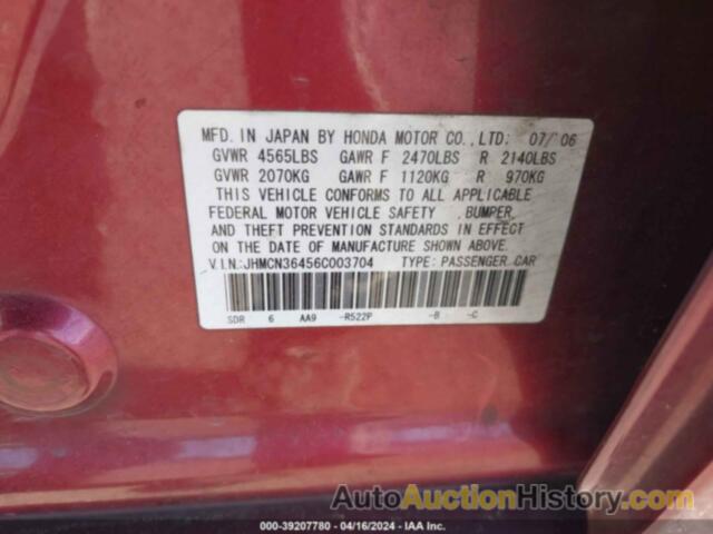 HONDA ACCORD HYBRID, JHMCN36456C003704