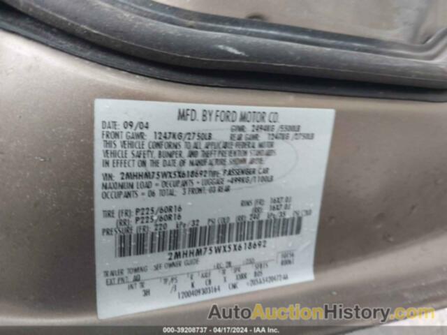 MERCURY GRAND MARQUIS LS/LSE, 2MHHM75WX5X618692