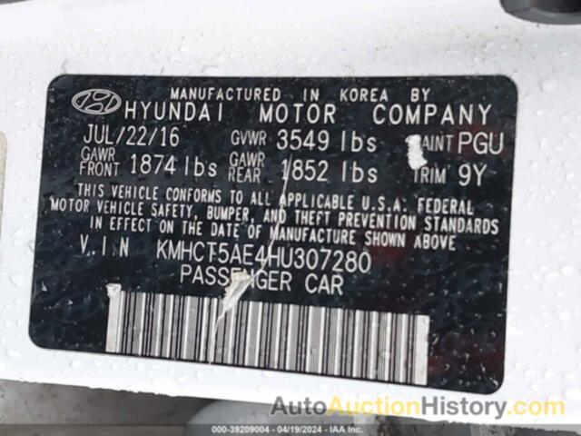 HYUNDAI ACCENT SE, KMHCT5AE4HU307280