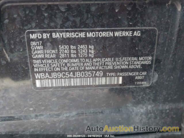 BMW M550I XDRIVE, WBAJB9C54JB035749