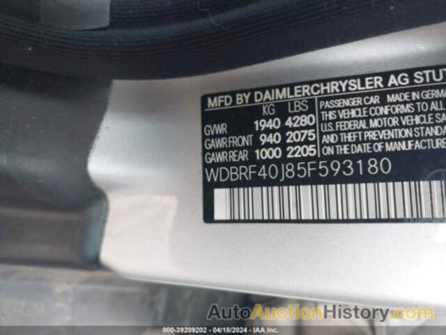 MERCEDES-BENZ C 230 KOMPRESSOR SPORT, WDBRF40J85F593180