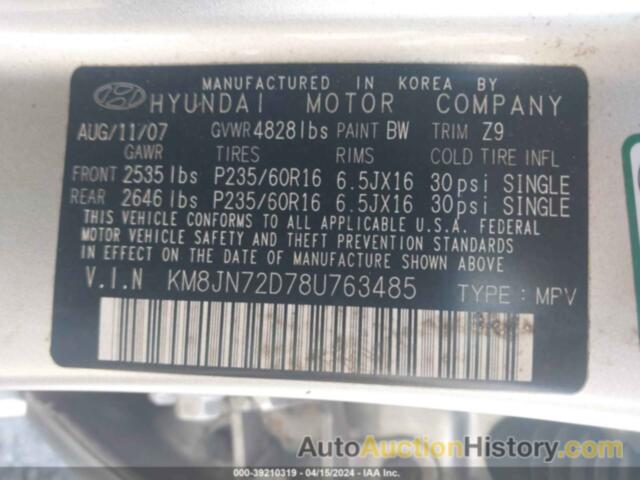 HYUNDAI TUCSON LIMITED V6/SE, KM8JN72D78U763485