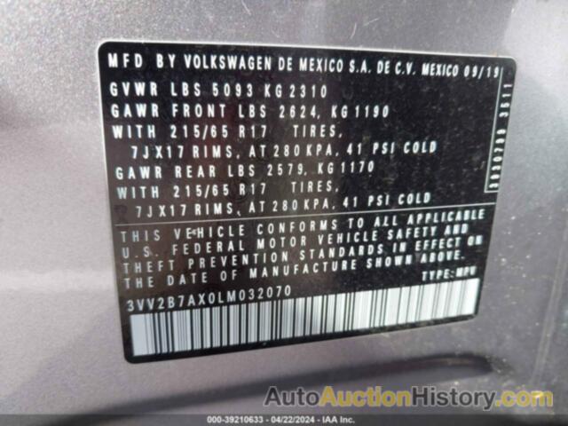 VOLKSWAGEN TIGUAN SE/SEL, 3VV2B7AX0LM032070