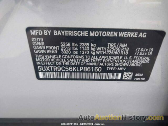 BMW X3 XDRIVE30I, 5UXTR9C56KLP86160