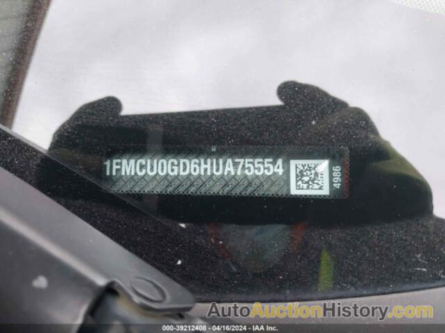 FORD ESCAPE SE, 1FMCU0GD6HUA75554