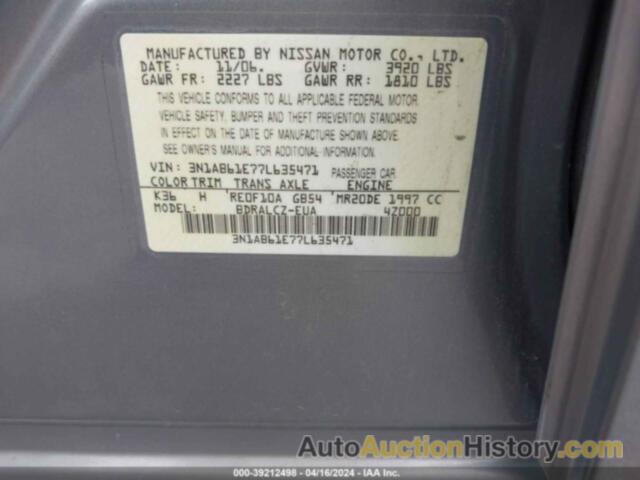 NISSAN SENTRA 2.0, 3N1AB61E77L635471