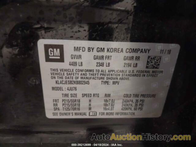 BUICK ENCORE PREFERRED, KL4CJESB2KB802945