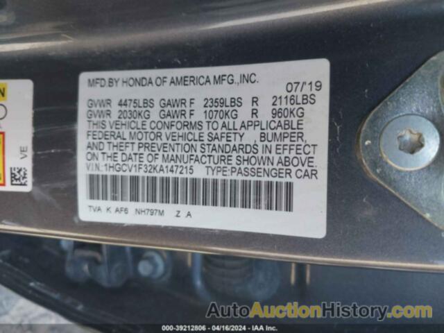 HONDA ACCORD SPORT, 1HGCV1F32KA147215