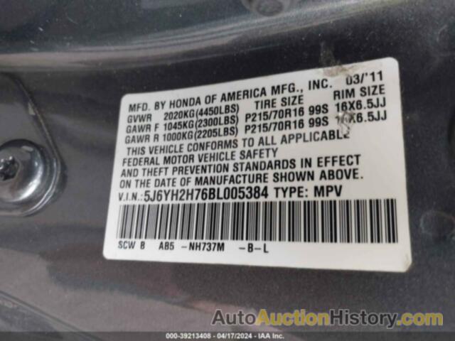 HONDA ELEMENT EX, 5J6YH2H76BL005384