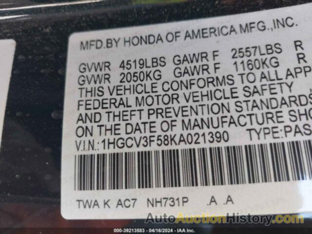 HONDA ACCORD HYBRID EX-L, 1HGCV3F58KA021390