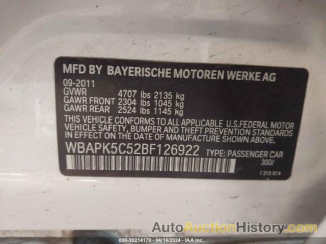 BMW 328I XDRIVE, WBAPK5C52BF126922
