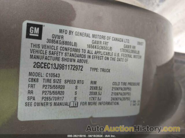 CHEVROLET SILVERADO 1500 LT1, 2GCEC13J981172972